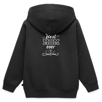Best MOM - Kinder Premium Organic Zip Hoodie - Schwarz - Hinten - AI Model Kid Male (0cm)