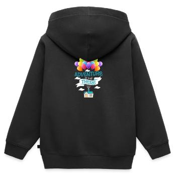 Das Abenteuer ist da draußen - Kinder Premium Organic Zip Hoodie - Schwarz - Hinten - AI Model Kid Male (0cm)
