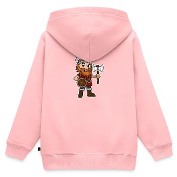 Wikinger - Kinder Premium Organic Zip Hoodie - Rosa - Hinten - AI Model Kid Female (0cm)