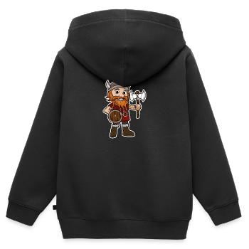 Vikings - Sweat Premium à capuche zippé enfant bio - noir - Dos - AI Model Kid Male (0cm)