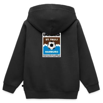 Unkittbar Fußball Hamburg St. Pauli, Fan, Geschenk - Kinder Premium Organic Zip Hoodie - Schwarz - Hinten - AI Model Kid Male (0cm)