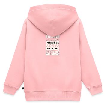 Mofa fahren - Kinder Premium Organic Zip Hoodie - Rosa - Hinten - AI Model Kid Female (0cm)