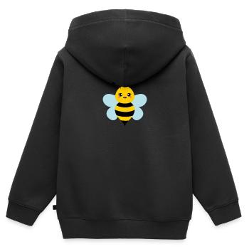 BIENE - Kinder Premium Organic Zip Hoodie - Schwarz - Hinten - AI Model Kid Male (0cm)