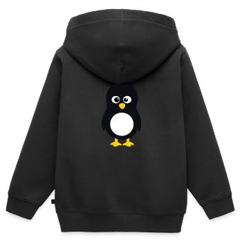Linux-Pinguin - Kinder Premium Organic Zip Hoodie - Schwarz - Hinten - AI Model Kid Male (0cm)