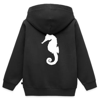 Hippocampe - Sweat Premium à capuche zippé enfant bio - noir - Dos - AI Model Kid Male (0cm)