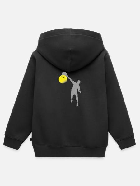 Padel-Mann - Kinder Premium Organic Zip Hoodie - Schwarz