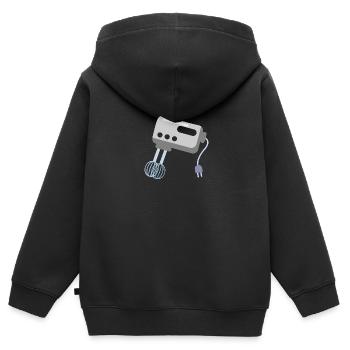 Fouet électrique Appareil de cuisine - Sweat Premium à capuche zippé enfant bio - noir - Dos - AI Model Kid Male (0cm)