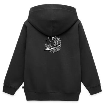 Surfer-Skelett - Kinder Premium Organic Zip Hoodie - Schwarz - Hinten - AI Model Kid Male (0cm)