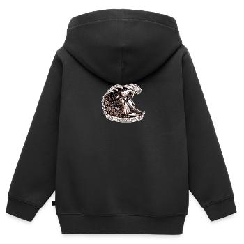 SURFEN SIE AUF DEN WELLEN - Kinder Premium Organic Zip Hoodie - Schwarz - Hinten - AI Model Kid Male (0cm)