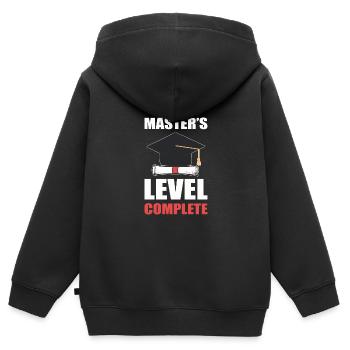 Master Studium Abschlussfeier - Kinder Premium Organic Zip Hoodie - Schwarz - Hinten - AI Model Kid Male (0cm)