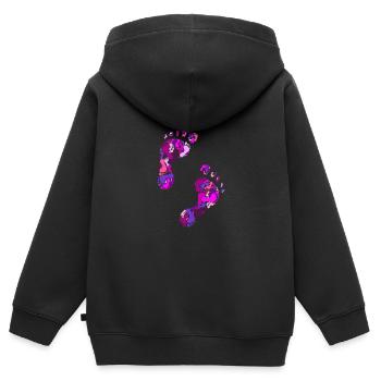Fußabdrücke - Kinder Premium Organic Zip Hoodie - Schwarz - Hinten - AI Model Kid Male (0cm)