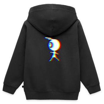 EDM - Alien - Glitch Rave Style - Kinder Premium Organic Zip Hoodie - Schwarz - Hinten - AI Model Kid Male (0cm)