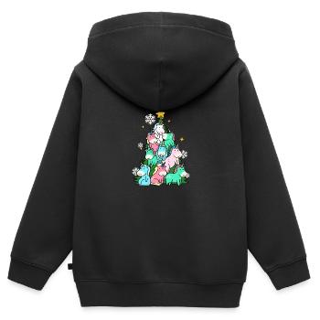 Einhorn-Tanne - Kinder Premium Organic Zip Hoodie - Schwarz - Hinten - AI Model Kid Male (0cm)