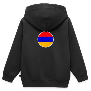 Armenia Armenia Armenian Flag Proud Armenian - Kids Premium Organic Zip-up Hoodie - black - Back - AI Model Kid Male (0cm)
