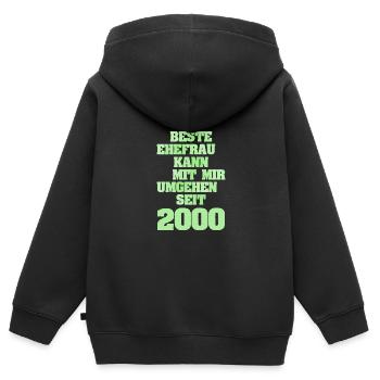 2000 - Sweat Premium à capuche zippé enfant bio - noir - Dos - AI Model Kid Male (0cm)