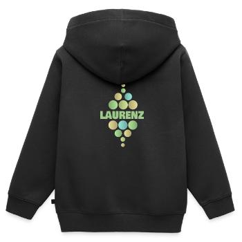 Laurenz as a given name - Kids Premium Organic Zip-up Hoodie - black - Back - AI Model Kid Male (0cm)