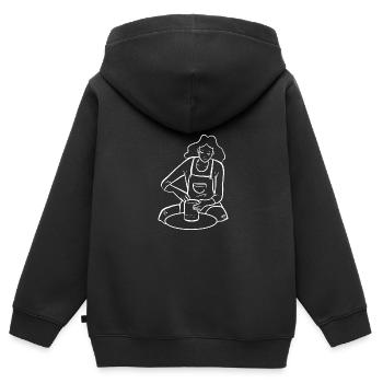 Frau, die Keramik macht Kunsthandwerker Geschenk - Kinder Premium Organic Zip Hoodie - Schwarz - Hinten - AI Model Kid Male (0cm)