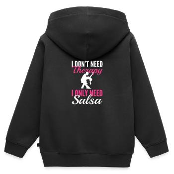 Brauche nur salsa. Entertainer Gift - Kinder Premium Organic Zip Hoodie - Schwarz - Hinten - AI Model Kid Male (0cm)