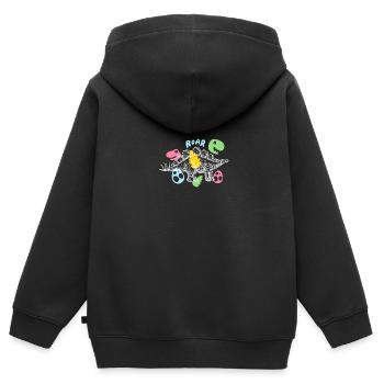 Dinosaure Stegosaurus Préhistorique Préhistorique - Sweat Premium à capuche zippé enfant bio - noir - Dos - AI Model Kid Male (0cm)