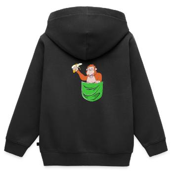 Orang Utan - Kinder Premium Organic Zip Hoodie - Schwarz - Hinten - AI Model Kid Male (0cm)