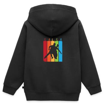 Danseuse de salsa Danseuse - Sweat Premium à capuche zippé enfant bio - noir - Dos - AI Model Kid Male (0cm)