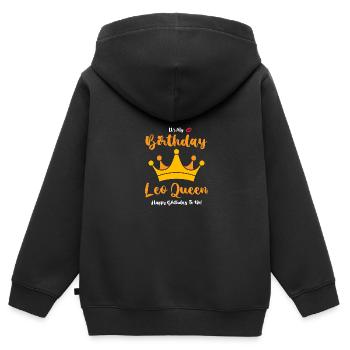 Sternzeichen Löwe - Kinder Premium Organic Zip Hoodie - Schwarz - Hinten - AI Model Kid Male (0cm)