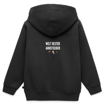 Welt Bester Arbeitgeber - Geschenke für Chefs - Kinder Premium Organic Zip Hoodie - Schwarz - Hinten - AI Model Kid Male (0cm)