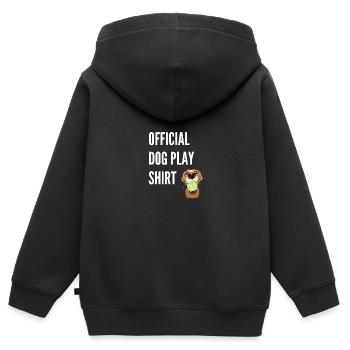 Offizielles Hunde Spiel Shirt Hunde Spielball Ball - Kinder Premium Organic Zip Hoodie - Schwarz - Hinten - AI Model Kid Male (0cm)