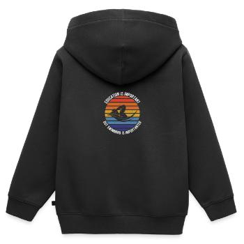 Nager - Sweat Premium à capuche zippé enfant bio - noir - Dos - AI Model Kid Male (0cm)