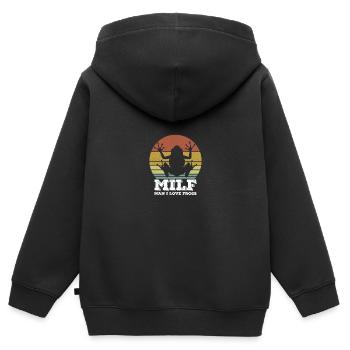 Grenouille - Sweat Premium à capuche zippé enfant bio - noir - Dos - AI Model Kid Male (0cm)