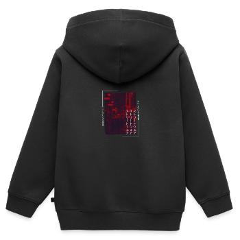 Japanese Streetwear Aesthetic - Kids Premium Organic Zip-up Hoodie - black - Back - AI Model Kid Male (0cm)