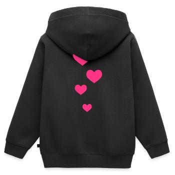 cœur - Sweat Premium à capuche zippé enfant bio - noir - Dos - AI Model Kid Male (0cm)