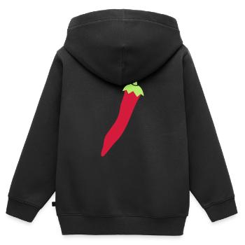 Chilischote Chili - Kinder Premium Organic Zip Hoodie - Schwarz - Hinten - AI Model Kid Male (0cm)