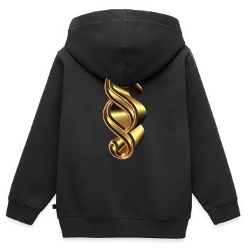 rechtsanwalt anwalt lawyer judge richter law justi - Kinder Premium Organic Zip Hoodie - Schwarz - Hinten - AI Model Kid Male (0cm)