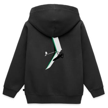 Deltaplane Atos - Sweat Premium à capuche zippé enfant bio - noir - Dos - AI Model Kid Male (0cm)