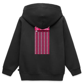 JGA Junggesellinnenabschied Poltern Fun 100 Küsse - Kinder Premium Organic Zip Hoodie - Schwarz - Hinten - AI Model Kid Male (0cm)