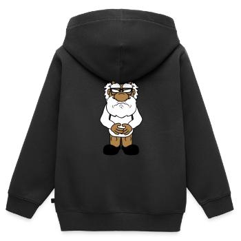 scheisse kacke sauer boese veraergert kot haufen h - Kinder Premium Organic Zip Hoodie - Schwarz - Hinten - AI Model Kid Male (0cm)