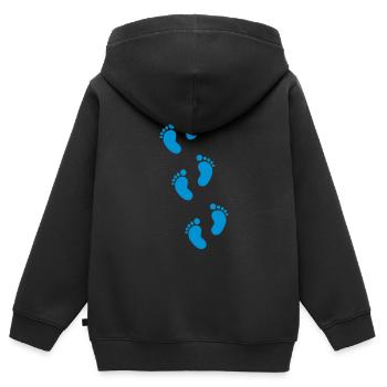 Baby Füße - Kinder Premium Organic Zip Hoodie - Schwarz - Hinten - AI Model Kid Male (0cm)