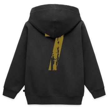 7 - Nummer - Kinder Premium Organic Zip Hoodie - Schwarz - Hinten - AI Model Kid Male (0cm)
