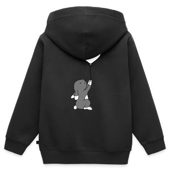 luftballon herz liebe hase haeschen kaninchen klei - Kinder Premium Organic Zip Hoodie - Schwarz - Hinten - AI Model Kid Male (0cm)