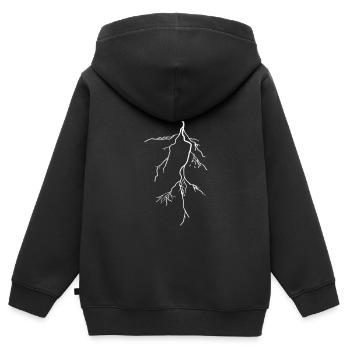 blitz1 - Kinder Premium Organic Zip Hoodie - Schwarz - Hinten - AI Model Kid Male (0cm)
