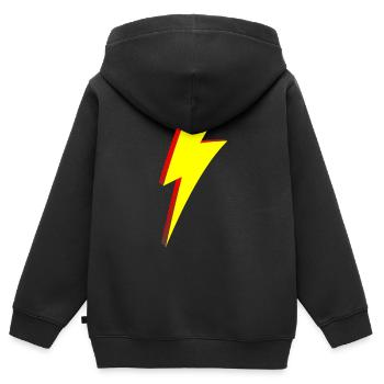 Lightning Bolt Cartoon Style - Kids Premium Organic Zip-up Hoodie - black - Back - AI Model Kid Male (0cm)