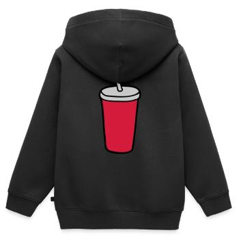 Mug Restaurant - Sweat Premium à capuche zippé enfant bio - noir - Dos - AI Model Kid Male (0cm)