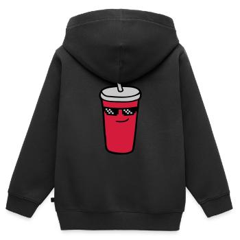 Lunettes de soleil Pixel Cola - Sweat Premium à capuche zippé enfant bio - noir - Dos - AI Model Kid Male (0cm)