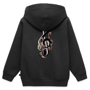 Clef - Kids Premium Organic Zip-up Hoodie - black - Back - AI Model Kid Male (0cm)