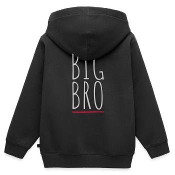 Bar Logo Big Bro - Sweat Premium à capuche zippé enfant bio - noir - Dos - AI Model Kid Male (0cm)