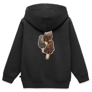 Tazz Talks | Temps de marionnette - Sweat Premium à capuche zippé enfant bio - noir - Dos - AI Model Kid Male (0cm)