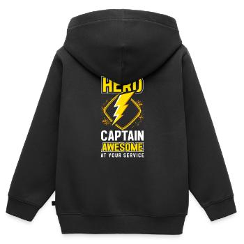 Alltagsheld Vorbild - Kinder Premium Organic Zip Hoodie - Schwarz - Hinten - AI Model Kid Male (0cm)