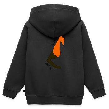 Von der Ursprung, den Ureinwohnern - Kinder Premium Organic Zip Hoodie - Schwarz - Hinten - AI Model Kid Male (0cm)