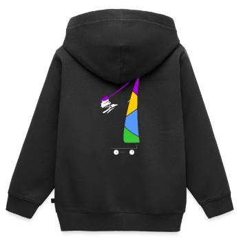 Pirate - Sweat Premium à capuche zippé enfant bio - noir - Dos - AI Model Kid Male (0cm)